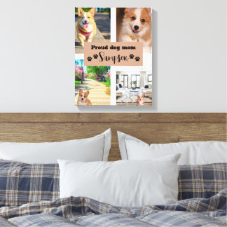 Aangepaste foto van lieve hondenmoeder canvas afdruk