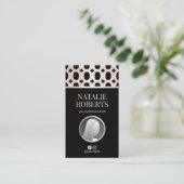 Aangepaste foto van modern Gold Geometric Pattern Visitekaartje (Staand voorkant)