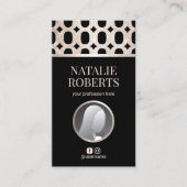 Aangepaste foto van modern Gold Geometric Pattern Visitekaartje (Voorkant)