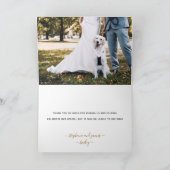 Aangepaste foto van modern Gold Pet Wedding Bedankkaart (Binnen)