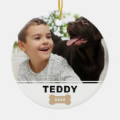 Aangepaste foto van moderne dog Bone-foto Keramisch Ornament (Voorkant)