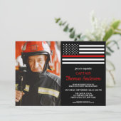 Aangepaste foto van moderne Firefighter Retirement Kaart (Staand voorkant)