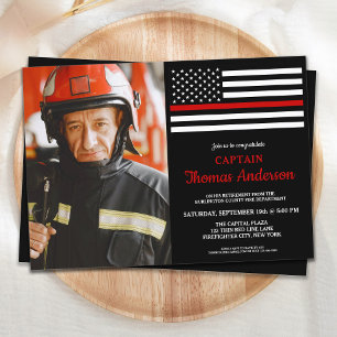 Aangepaste foto van moderne Firefighter Retirement Kaart