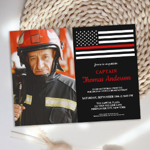 Aangepaste foto van moderne Firefighter Retirement Uitnodiging Briefkaart