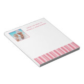 Aangepaste foto van moderne roze stripes notitieblok (Schuin)