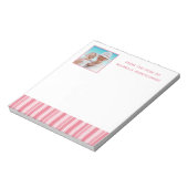 Aangepaste foto van moderne roze stripes notitieblok (Gedraaid)