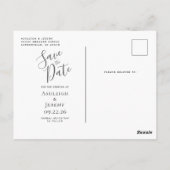 Aangepaste foto van Navy Blue Silver Agate Save th Briefkaart (Achterkant)