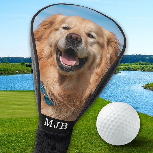Aangepaste foto van Pet Dog Aangepast Monogram op  Golfheadcover