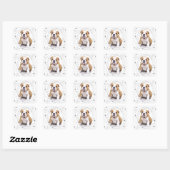 Aangepaste foto van Pet Dog Birthday Silver Glitte Vierkante Sticker (Vel)