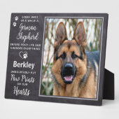 Aangepaste foto van Pet Dog German Shepherd Memori Fotoplaat (Zijkant)