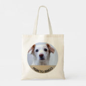 Aangepaste foto van Pet Dog met naam Tote Bag (Achterkant)