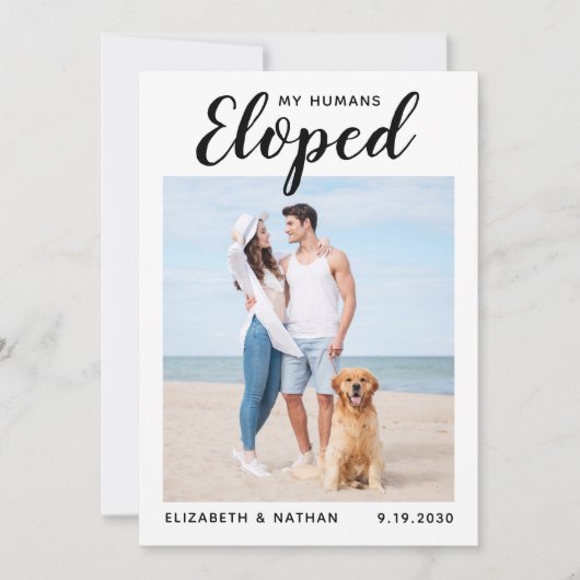 Aangepaste foto van Pet Dog Wedding Elopement Anno Save The Date (Voorkant)