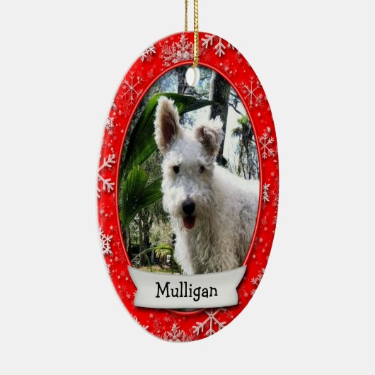 Aangepaste foto van Pet ・ Herdenkingsdatum (2 side Keramisch Ornament (Rechts)