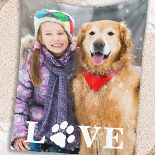 Aangepaste foto van Pet Lover Love Pw Print Dog Fleece Deken