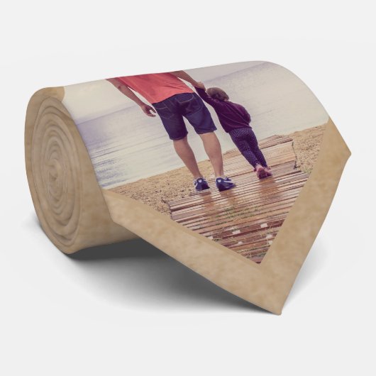 Aangepaste foto van Rustic Beige Stropdas (Opgerold)