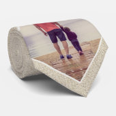 Aangepaste foto van Rustic Beige Stropdas (Opgerold)