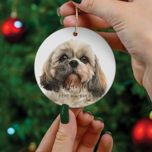 Aangepaste foto van Tzu Dog Persoonlijk Pet Keramisch Ornament
