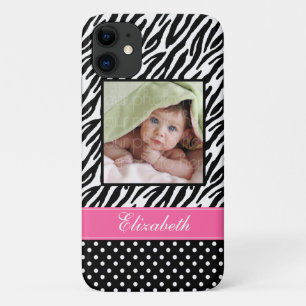 Aangepaste foto van Zebra Stripes en Polka Dots iPhone 11 Hoesje