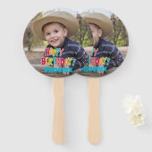 Aangepaste foto Verjaardag Hand Fans Handwaaier (Voorkant en achterkant)