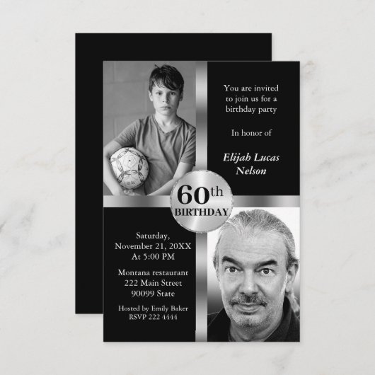 Aangepaste foto verjaardag kaart (Voorkant / Achterkant)