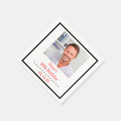 Aangepaste foto verjaardag papieren servet (Hoek)