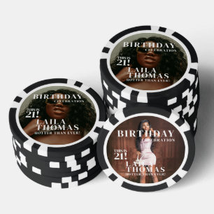 Aangepaste Foto Verjaardag Party Magazine Hoesje Poker Chips