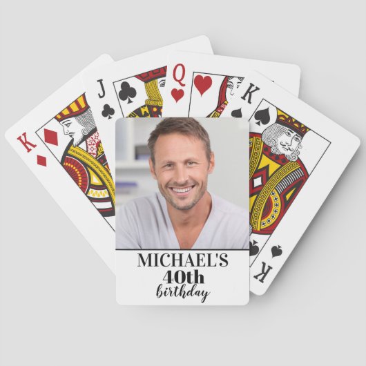 Aangepaste foto verjaardagsfeest gunsten pokerkaarten (Achterkant)