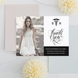 Aangepaste foto verpleegster afstudeer dank je wel briefkaart