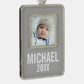 Aangepaste foto verzilverd kader ornament (Rechts)