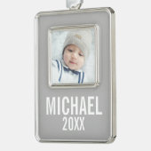 Aangepaste foto verzilverd kader ornament (Links)