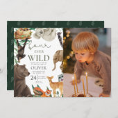 Aangepaste foto, Vier ooit wilde safari 4e verjaar Kaart (Voorkant / Achterkant)