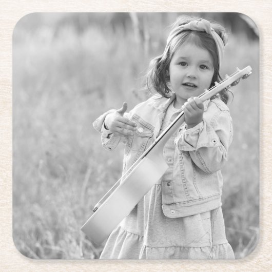 Aangepaste foto vierkante kartonnen onderzetter (Voorkant)