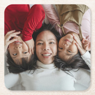 Aangepaste foto vierkante kartonnen onderzetter