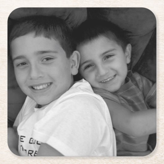 Aangepaste foto vierkante kartonnen onderzetter (Voorkant)