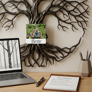 Aangepaste foto vierkante oma familiestuk keramisch ornament