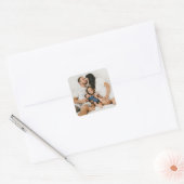 Aangepaste foto vierkante sticker (Envelop)