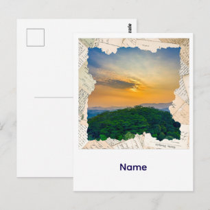 Aangepaste foto vintage krantenframe briefkaart