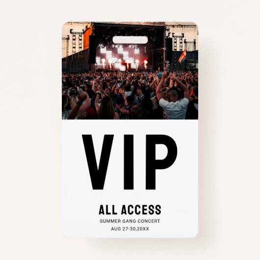 Aangepaste foto VIP All Access Pass Concert Badge (Voorkant)
