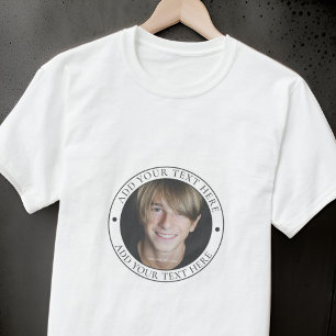Aangepaste foto Voeg uw eigen tekstbadge toe T-shirt