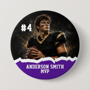 Aangepaste foto voetbal MVP knopspeld Ronde Button 7,6 Cm
