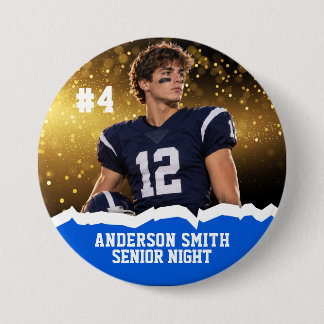 Aangepaste foto voetbal seniorenavond knopspeld ronde button 7,6 cm