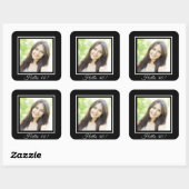 Aangepaste foto voor 40e verjaardag zwart wit vierkante sticker (Vel)