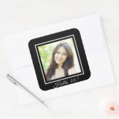Aangepaste foto voor 40e verjaardag zwart wit vierkante sticker (Envelop)