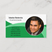 Aangepaste foto voor abstracte Groene Veiligheid P Visitekaartje (Voorkant)