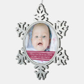 Aangepaste foto voor baby's eerste kerstversiering tin sneeuwvlok ornament (Rechts)