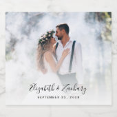 Aangepaste foto voor bruiloft sparkling wijnetiket (Enkel label)