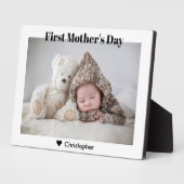 Aangepaste foto voor eerste Moederdag Fotoplaat (Zijkant)