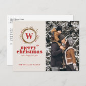 Aangepaste foto voor moderne kerstmis feestdagenkaart (Voorkant / Achterkant)