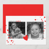 Aangepaste foto voor moderne rode harten Valentijn Feestdagenkaart (Voorkant / Achterkant)