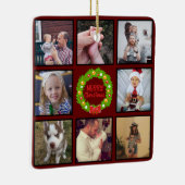 Aangepaste foto voor prettige kerstmis - Collage Keramisch Ornament (Rechts)